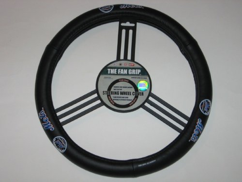 NEW YORK METS Genuine Leather STEERING WHEEL COVER (Fits Standard 14 1/2