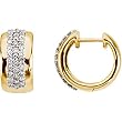 14K Yellow Gold Diamond Hoop Earrings - 0.67 Ct.