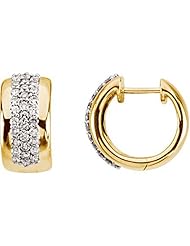 14K Yellow Gold Diamond Hoop Earrings - 0.67 Ct. -- LIFETIME WARRANTY