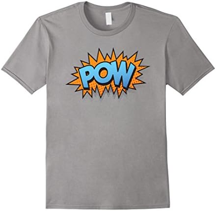 Men's POW - Vintage Retro Comic Sound Effect Shirts Large Slate