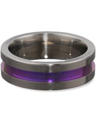 7mm Gray Titanium Flat Ring with Colored Anodized Color Inlay Center