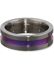 7mm Gray Titanium Flat Ring with Colored Anodized Color Inlay Center