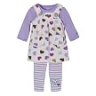 Newborn Girls' Just One Year 3-piece Hearts Jumper Set - Light Purple