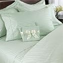 1200-Thread-Count Egyptian Cotton 4PC 1200TC Bed Sheet Set, Queen, Sage Stripe 1200 TC