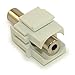 MyCableMart Wall Plate: Keystone Jack Stereo 3.5mm Audio Jack, Coupler Type, White