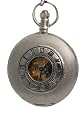 Silver mesh wind up pocket watch. Silver tone case and chain classic size pocket watch of 2 inches.