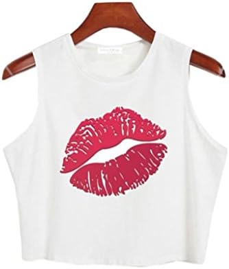 Fashion Summer Style Woman's Crop Tops Cartoon Mount Emoji Printed