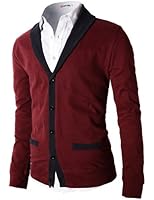 H2H Mens Shawl Collar Cardigan with Fake Pockets