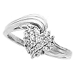 14K White Gold Diamond Cluster Heart - 0.50 Ct.