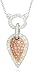 18k White and Rose Gold Pink and White Diamond Teardrop Pendant (.46 cttw)