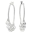 Tressa Sterling Silver with Dangling White Cubic Zirconia Hoop Earrings .925 Stamp Hypoallergenic