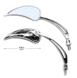 Chrome Motorcycle Mirrors Blade/Tear Drop w/Flame Pair SF002