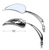 Chrome Motorcycle Mirrors Blade/Tear Drop w/Flame Pair SF002