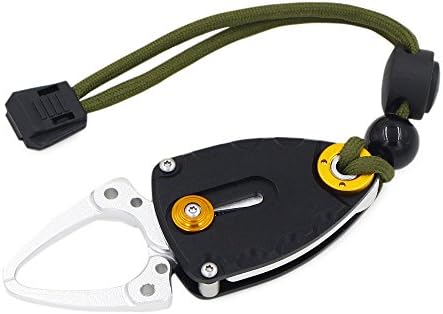 Compact Aluminum Fish Lip Grip Grabber Fishing Tackle Grips Gripper Trigger Tool (Black)