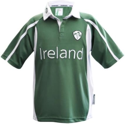 Kids Mesh performance rugby jersey Green &amp; White