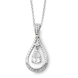 Never Forget April Birthstone Necklace in Silver