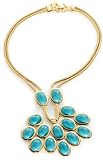 Trina Turk Jewelry Snake Chain Cabochon Turquoise and Gold Plated Necklace