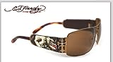 ED HARDY EHS 017 KING OF BEASTS DOG TORTOISE METAL AVIATOR SUNGLASSES