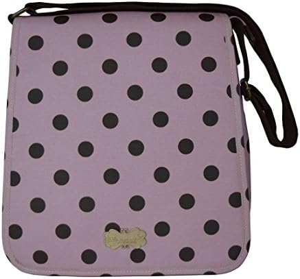 La Grenade Large Canvas Crossbody Bag For Women Messenger Laptop Bag Shoulder Handbag Purse Waterproof (Pink Polka Dot)