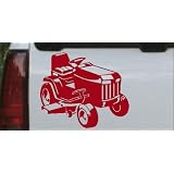 6in X 5.1in Red -- Lawn Mower Lawn Care Landscaping Business Car Window Wall Laptop... by Rad Dezigns