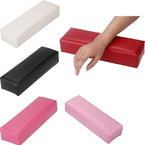eBelken 5 Colors Nail Art Tool Rectangle Leather Pad Salon Hand Holder Column Cushion Pillow Arm Rest Manicure Tool (White)