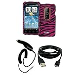 EMPIRE Hot Pink and Black Zebra Stripes Rubberized Design Hard Case Cover + ....
