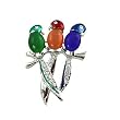 Silvertone Rhinestone Parrot Brooch Pin Fashion Jewelry