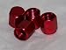 Anodized Aluminum Alloy Valve Stem Cap 4 pack Set RED