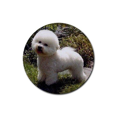 Bichon Frise Rubber Round Coaster (4 pack)