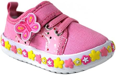 Rockland Infant/Little Girl Angel-206 Butterfly Polka Dot Velcro Strap Sneakers