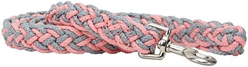 Kiss My Mutt Two-Toned Braided Leash - Pink Dhalia - Small/Medium
