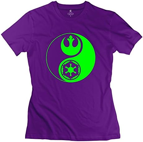 Geek Women's O-Neck T-shirt Star Wars Yin Yang Size S Purple