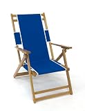 Heavy Duty Wood Beach Chair No Foot Rest - Pacific Blue Color