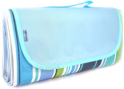 Beach Blanket / Picnic Blanket / Outdoor Blanket / Emergency Blanket from koolsupply, Perfect blanket for outdoor activities, Water Resistant Top with Waterproof and Stain Proof PVC Bottom, Large Size, Easy to Fold, Unfold, Clean, Store and Carry. Enjoy your lovely day with your family and friends NOW!