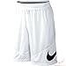NIKE Men's Basketball Shorts, White/White/White/Black, Large