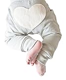 (ウイ カプア) u'i Kapua ハート 柄 モンキー パンツ ベビー服 男の子 女の子 ロングパンツ ズボン (80,グレー)