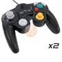 2 BLACK CONTROLLERS for Nintendo GC GameCube WII NEW