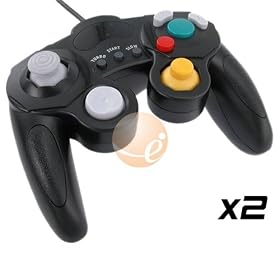 2 BLACK CONTROLLERS for Nintendo GC GameCube WII NEW