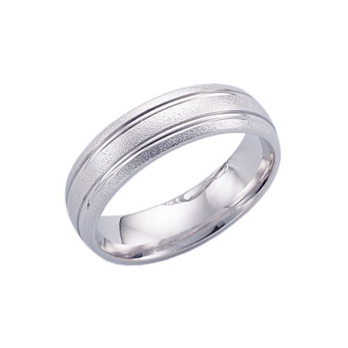 14k White Gold Wedding Band