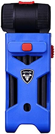 Antusi folding bike lock, hardened alloy steel, anti-12T hydraulic clamp, anti-sawing, anti-drilling, anti-rust, prevent violence breaking, 70cm length( X5) (blue)