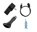 4 in 1 Universal USB Charger Kit for Samsung Yp - Q1: USB Wall / Travel Charger, USB Car Charger, 2in1 USB Sync and Charging Data Cable and Light Blue Fishbone Style Keychain