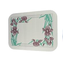 Dinex DX5081A202733NS Paper Iris Garden Non-Skid Tray Cover with Scalloped Edge/Round Corner, 18-1/2" Length x 10-7/16" Width, Size A (Case of 1000)
