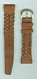 Genuine TIMEX Mens Brown Braid Leather Strap, wide end-piece 19mm, width 17mm, length 6 -3/4in