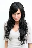 GREAT VOLUME and VERY LONG Lady Wig BLACK sexy SIDE PARTING