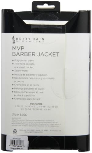 Betty Dain Signature MVP Barber Jacket, White with Navy Stripes, 4x, 1-Pound