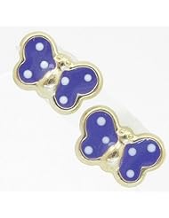 Kids 14K solid gold earrings fancy stud hoop huggie ball fashion dangle swa...