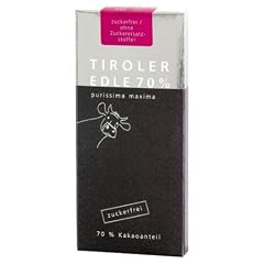 Tiroler Edle Purissima Maxima 70% zuckerfrei mit Milch vom Tiroler Grauvieh