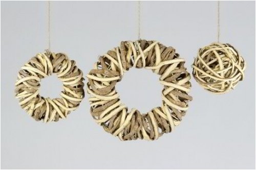 4er-SET Rattan-Kugel – ø 16 cm