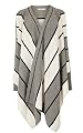 Draped Front Striped Cardigan