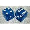 Large 3/4" Blue Transparent Dice Pair